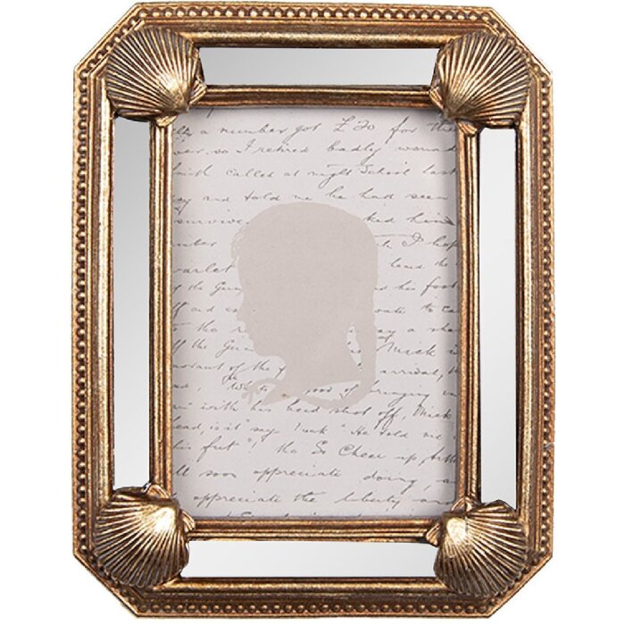 Clayre & Eef 2F1341 Fotorahmen 9x2x12 cm / 6x9 cm Goldfarbig