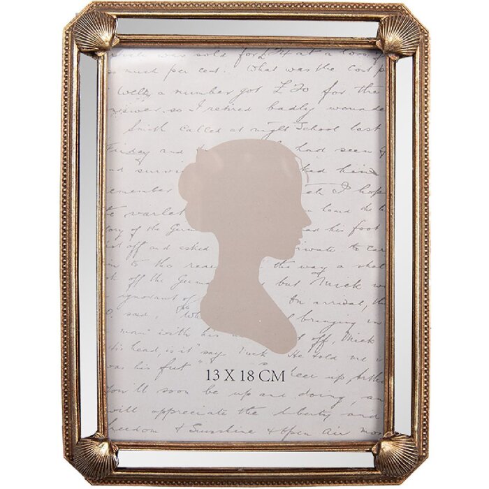 Clayre & Eef 2F1343 Fotorahmen 16x21 cm goldfarben 13x18 cm