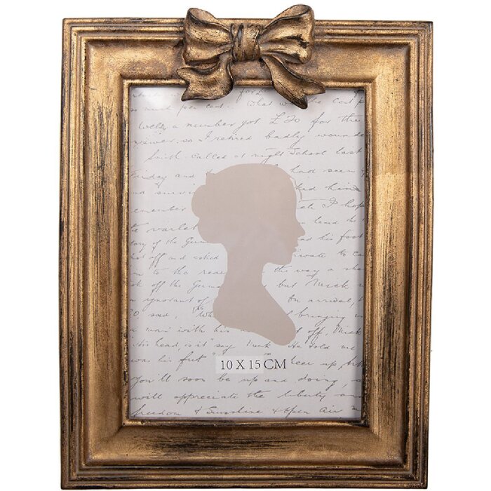 Clayre & Eef 2F1344 Fotorahmen 16x3x22 cm Goldfarben 10x15 cm