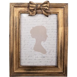 Clayre & Eef 2F1344 Fotorahmen 16x3x22 cm Goldfarben 10x15 cm