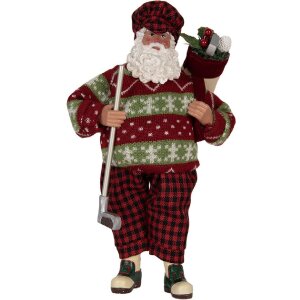 Clayre & Eef 66323 Dekoration Weihnachtsmann 16x11x28 cm