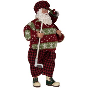 Clayre & Eef 66323 Dekoration Weihnachtsmann 16x11x28 cm