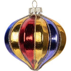 Clayre & Eef 6GL5102 Christbaumkugel Ø 8 cm mehrfarbig