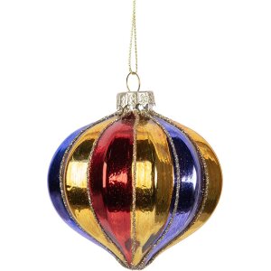 Clayre & Eef 6GL5102 Christbaumkugel Ø 8 cm mehrfarbig