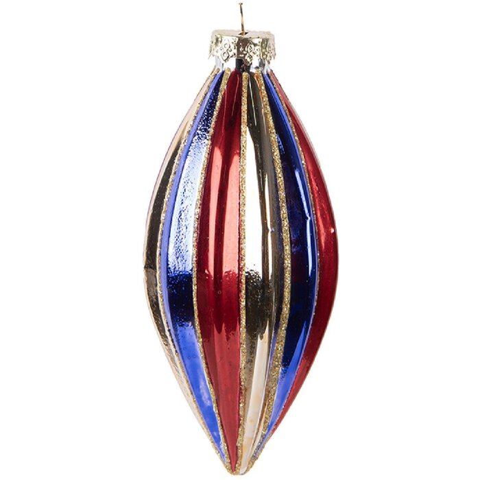 Clayre & Eef 6GL5104 Новогодняя игрушка шар 6x13 см многоцветная