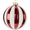 Clayre & Eef 6GL5118 Christbaumkugel Ø 10x11 cm Rot und Weiß