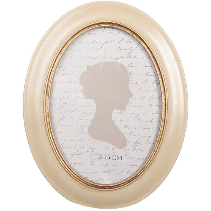 Clayre & Eef 2F1322 Fotorahmen 15x20 cm Beige Goldfarbig 10x15 cm