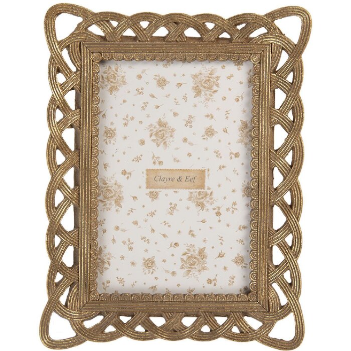 Clayre & Eef 2F1350S Fotorahmen 16x3x20 cm / 10x15 cm goldfarben