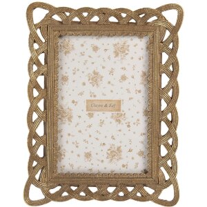 Clayre & Eef 2F1350S Fotorahmen 16x3x20 cm / 10x15 cm goldfarben