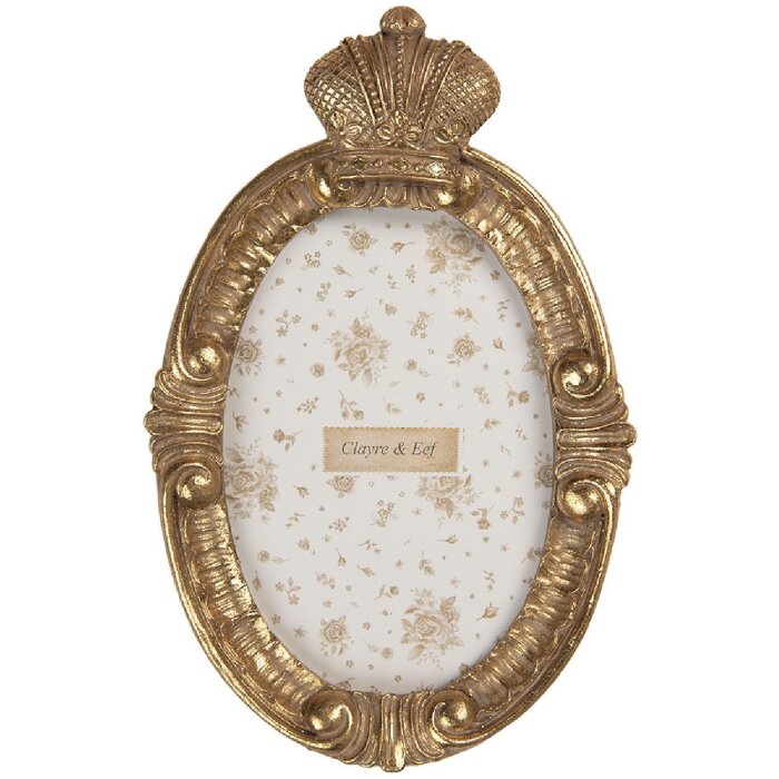 Clayre & Eef 2F1351S Fotorahmen 13x3x21 cm Goldfarben 10x15 cm