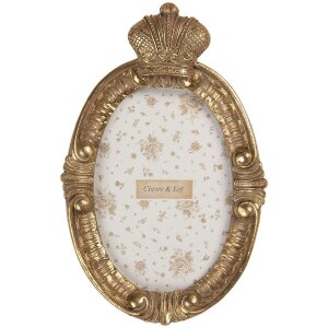 Clayre & Eef 2F1351S Fotorahmen 13x3x21 cm Goldfarben 10x15 cm