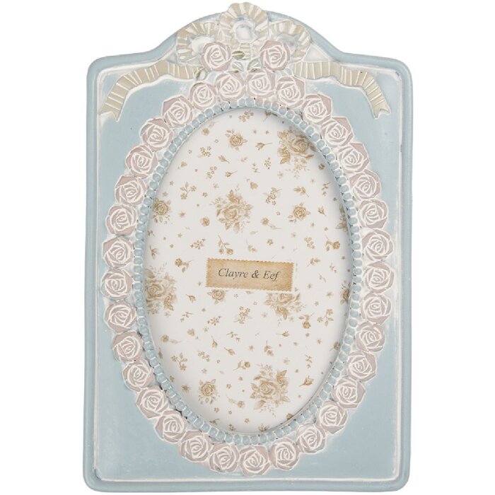 Clayre & Eef 2F1358 Фоторамка 14x21 см сине-бежевая 10x15 см