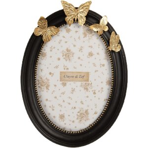 Clayre & Eef 2F1359M Fotorahmen 16x22 cm Schwarz Goldfarben