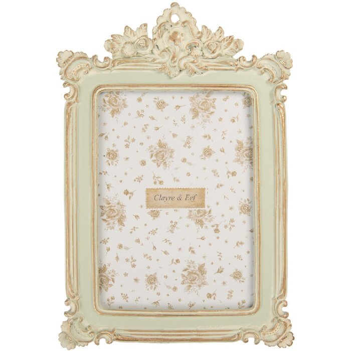 Clayre & Eef 2F1361M Fotorahmen 18x26 cm Grün und Goldfarben