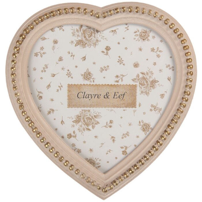 Clayre & Eef 2F1369 Fotorahmen 15x2x16 cm rosa goldfarben