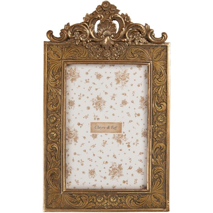 Clayre & Eef 2F1349S Фоторамка 14x2x24 см / 10x15 см Золотистая
