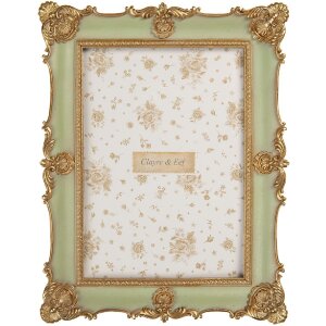 Clayre & Eef 2F1354M Fotorahmen 18x23 cm Grün Goldfarbig