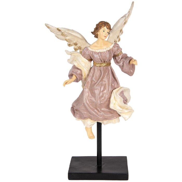 Clayre & Eef Декорация Ангел 23x21x42 см Бежево-Белый