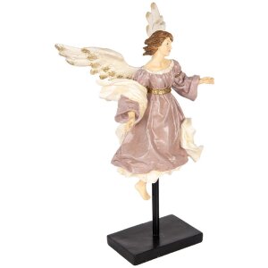 Clayre & Eef Декорация Ангел 23x21x42 см Бежево-Белый
