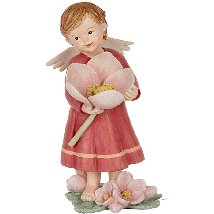 Clayre & Eef Ангел Декорация 7x6x12 см Розово-Бежевый