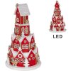 Clayre & Eef Декоративный дом с LED Ø 13x22 см Красный и белый