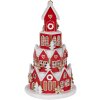Clayre & Eef Декоративный дом с LED Ø 13x22 см Красный и белый