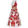 Clayre & Eef Декоративный дом с LED Ø 13x22 см Красный и белый