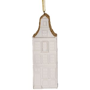 Clayre & Eef Декоративный Подвес Дом 4x4x11 см Белый