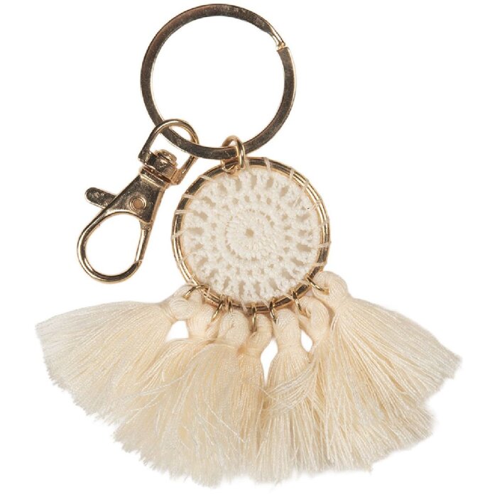 Juleeze JZKC0214BE Schlüsselanhänger Beige 4x1x7 cm