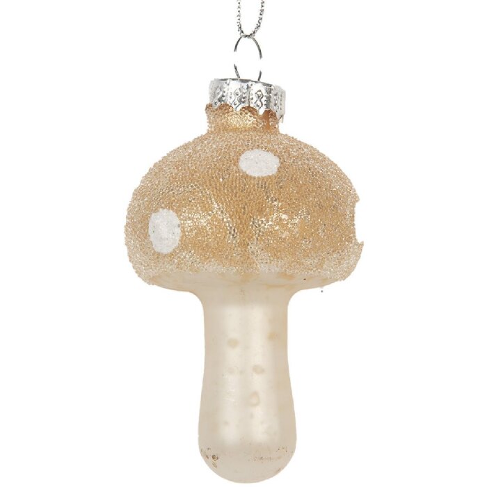 Clayre & Eef 6GL5232 Рождественский подвес Ø 4x8 см бежево-золотистый