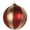 Clayre & Eef 6GL5244M Christbaumkugel Ø 8x8 cm Goldfarben mit Rot