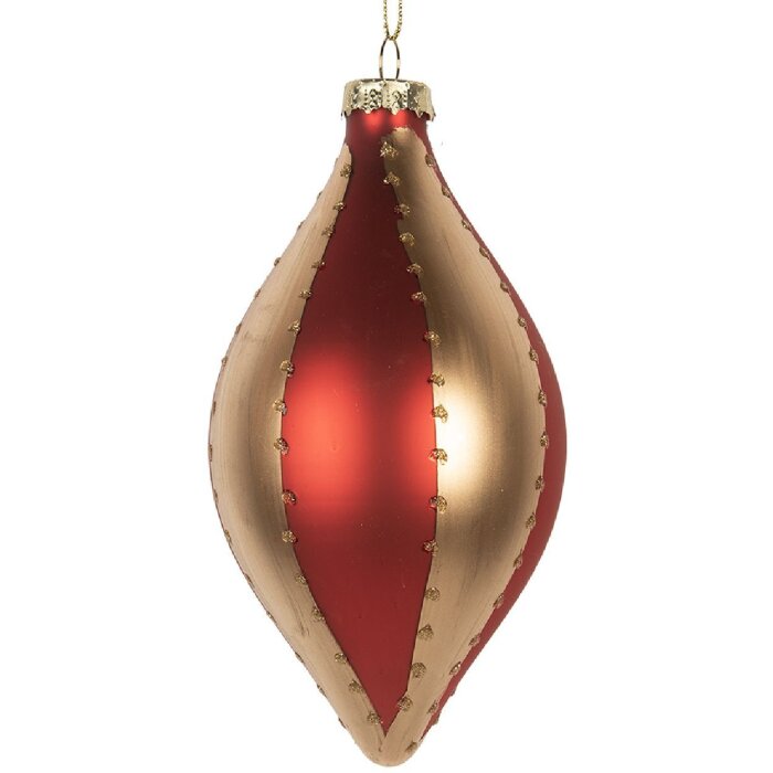 Clayre & Eef Елочная игрушка Ø 8x15 см золотисто-красная