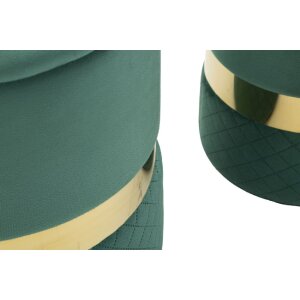 Mauro Ferretti Sitzhocker 2 teilig Set Sheffild Ø 37x42 Ø 28x35 cm grün