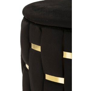 Mauro Ferretti Sitzhocker 2 teilig Set Shanty Ø 37x42 Ø 28x35 cm schwarz