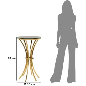 Mauro Ferretti Beistelltisch Shanty hoch Ø 50x92 cm gold schwarz