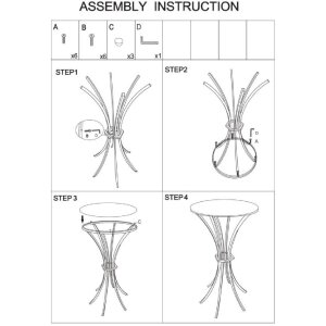 Mauro Ferretti Beistelltisch Shanty hoch Ø 50x92 cm gold schwarz