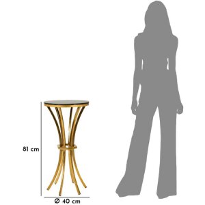 Mauro Ferretti Beistelltisch Shanty hoch Ø 40x81 cm gold schwarz