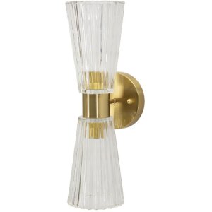 Mauro Ferretti Wandleuchte Prague Eisen Glas gold...