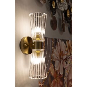 Mauro Ferretti Prague настенный светильник золото прозрачный 11x16x40 см 2xE14