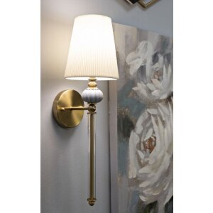 Mauro Ferretti Настенный светильник Варшава 17x22x57 см золото-белый