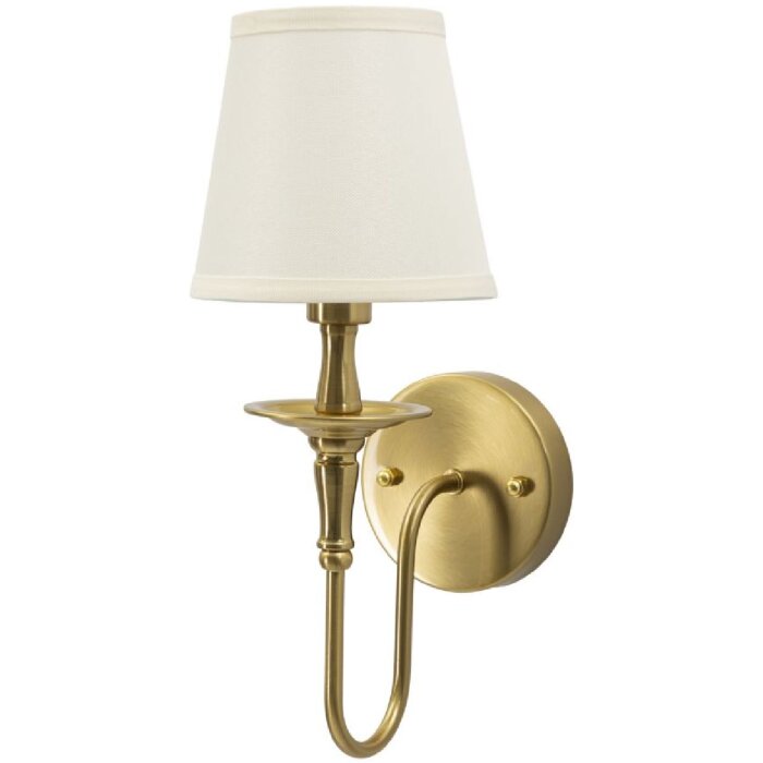 Mauro Ferretti Wandleuchte Bucharest Eisen Stoff gold weiß 15x22x38 cm E14