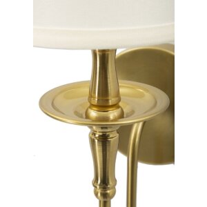 Mauro Ferretti Wandleuchte Bucharest Eisen Stoff gold weiß 15x22x38 cm E14