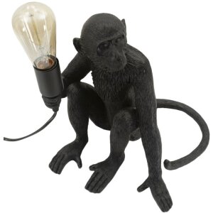 Mauro Ferretti Tischleuchte Affe sitzend schwarz 33x33x32 cm E27 ohne Leuchtmittel