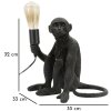 Mauro Ferretti Tischleuchte Affe sitzend schwarz 33x33x32 cm E27 ohne Leuchtmittel