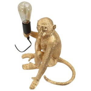 Mauro Ferretti Tischleuchte Affe sitzend gold 33x33x32 cm E27 ohne Leuchtmittel