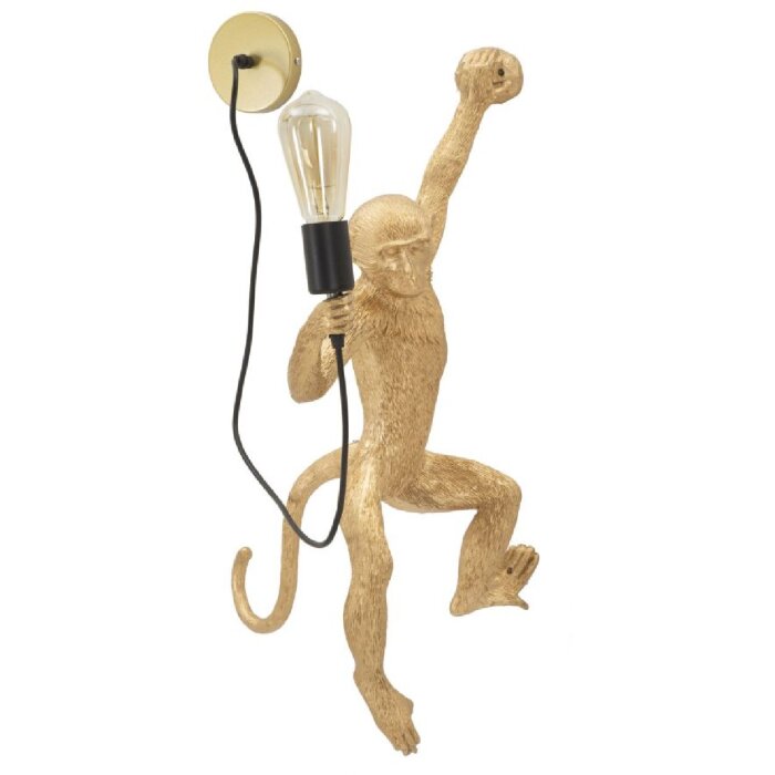 Mauro Ferretti Wandleuchte Affe gold 32x32x64 cm E27 ohne Leuchtmittel