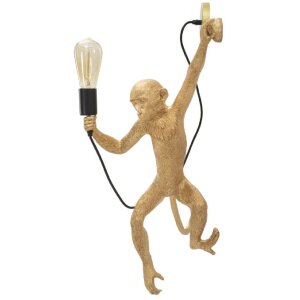 Mauro Ferretti Wandleuchte Affe gold 32x32x64 cm E27 ohne Leuchtmittel