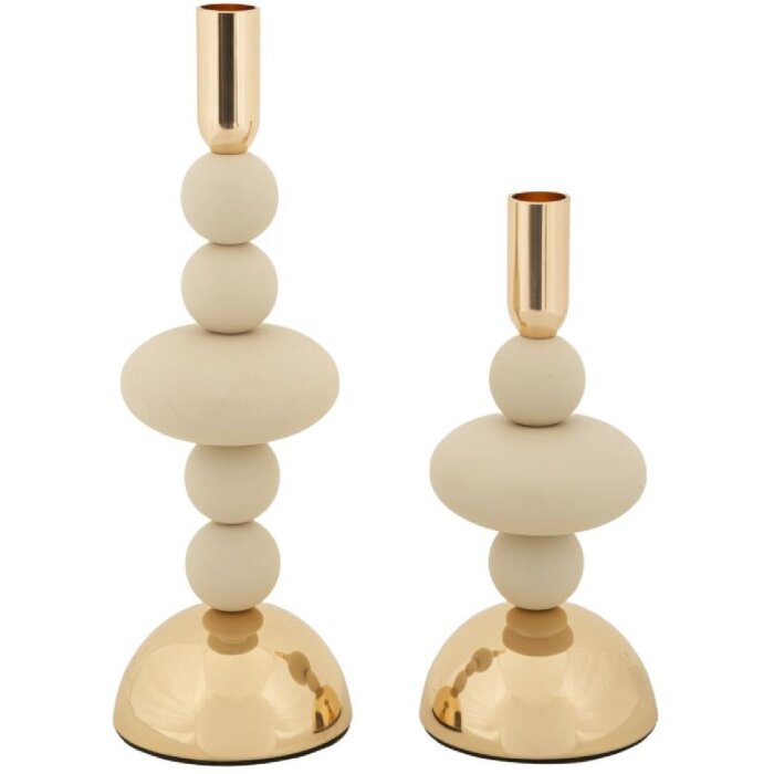 Mauro Ferretti Подсвечники Galaxy кремовый – набор 2 шт. Ø 10x22/30 см