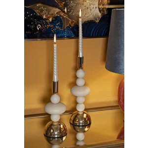 Mauro Ferretti Подсвечники Galaxy кремовый – набор 2 шт. Ø 10x22/30 см