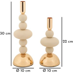 Mauro Ferretti Подсвечники Galaxy кремовый – набор 2 шт. Ø 10x22/30 см